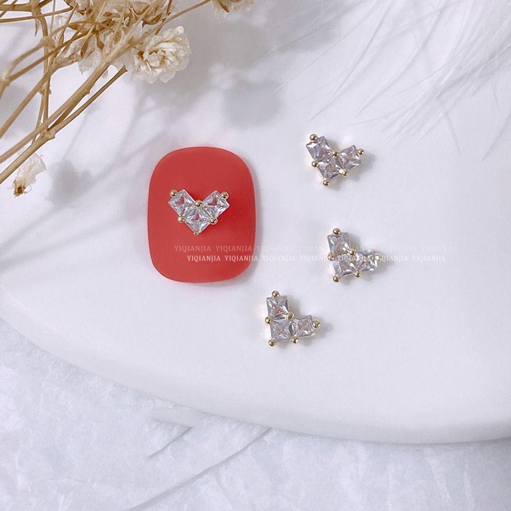 Mxbeauty Perhiasan Kuku Kelinci DIY Korea Jantung Bagian Kuku Bunny 3D Permata Manicure Aksesoris