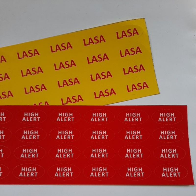 

Label lasa | Label High Alert ukuran 1,5 cm x 3 cm