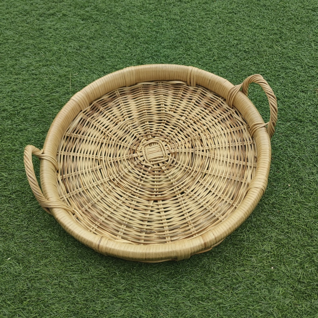 Kerajinan Tangan Rotan - Nampan Bulat Kuping 40x40x5cm