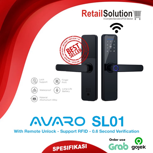 Smart Door Lock Handle Fingerprint RFID Waterproof - Avaro SL01 SL-01