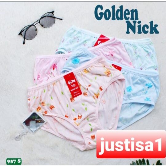 termurah..6 pcs CD WANITA DEWASA GOLDEN NICK MOTIF CELANA DALAM MURAH CELANA DALAM WANITA KEMBANG