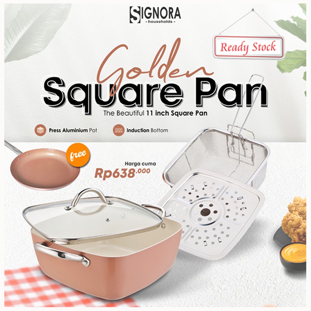 Signora Panci Golden Square Pan Signora Multifuntion / Golder Square Panci Signora