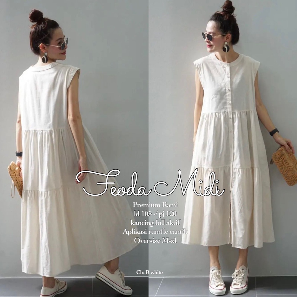 MIDI DRESS KEKINIAN/ MIDI DRESS TERBARU/FEODA MIDI/BAJU MIDI TERBARU/BAJU KEKINIAN/ BAJU REMAJA/MIDI
