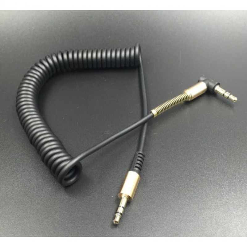 KABEL AUX AUDIO EXTENDER JACK 3,5MM MALE TO MALE HIFI BENTUK L 1M HITAM |2069