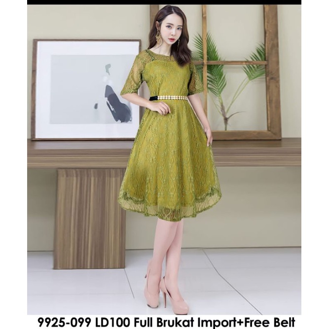 Dress brokat import, Dress brokat wanita , Dress pesta natal