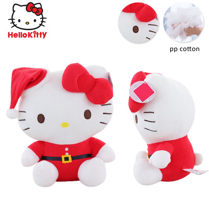 Cuddly Hadiah Xmas 11.8in Hellokitty Plush Toy Stuffed Doll Dengan Dress Up Xmas