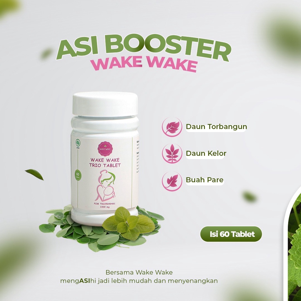 ASI Booster Torbangun - Wake Wake Trio Booster (60 Tablet) - Ekstrak daun bangun bangun Torbangun - Kelor - Pare