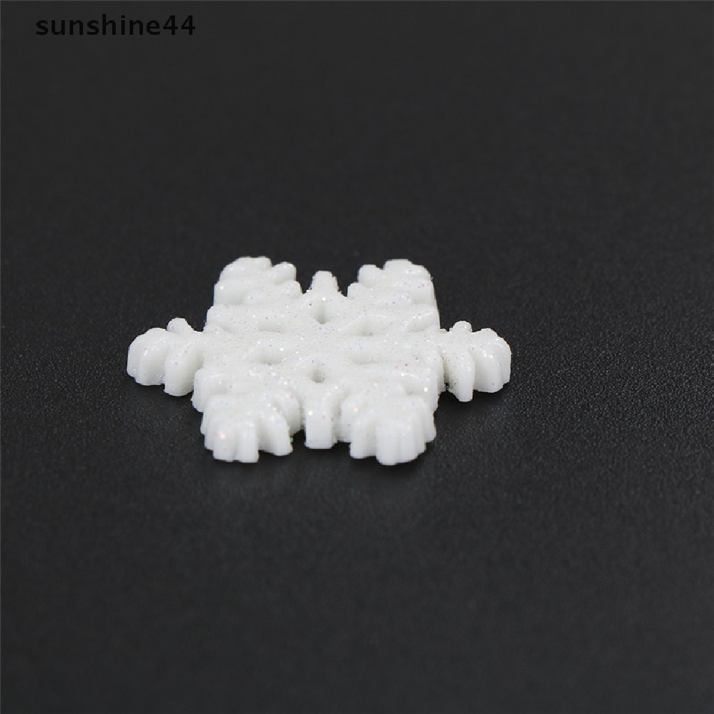 Sunshine 10pcs Miniatur Snowflake Natal Bahan Resin Untuk Dekorasi Taman