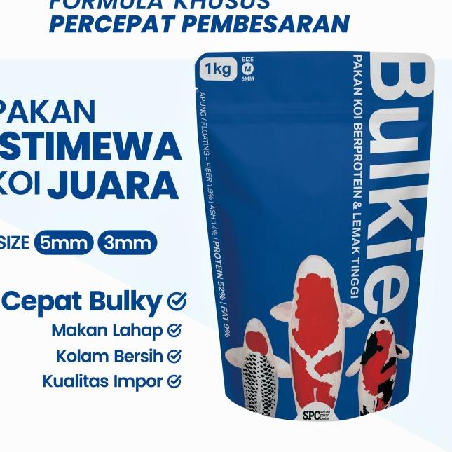 PELET KOI PAKAN IKAN KOI HI GROWTH PERTUMBUHAN KOI PELET BULKIE 1kg - 5mm