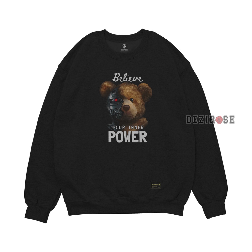 DEZIROSE Sweater Crewneck Bear Believe (Sablon) Size M-XXL ( Pria &amp; Wanita )