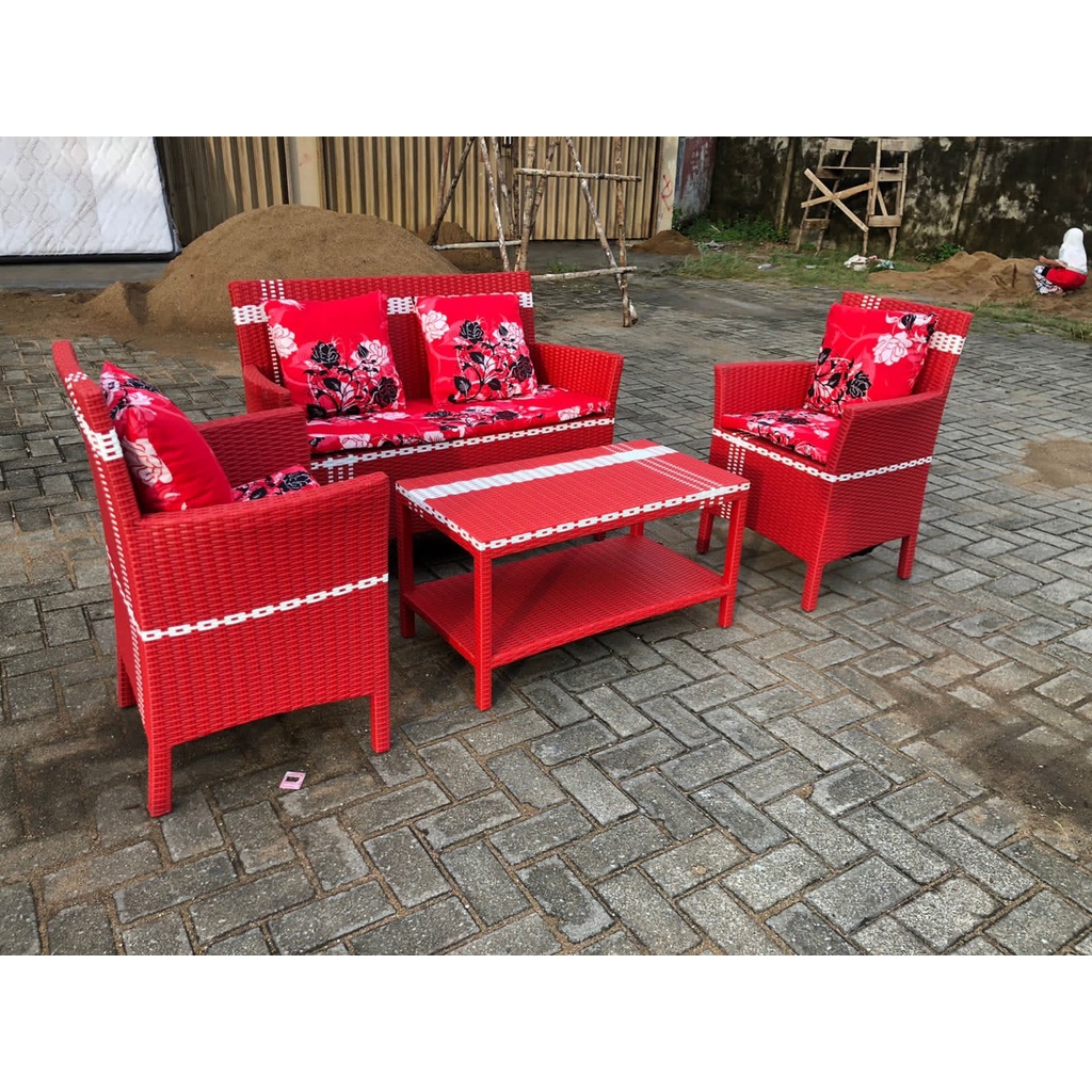 Jual Sofa Hawai Ruang Tamu Sofa Teras Rotan Hawai Sintetis 211 Murah