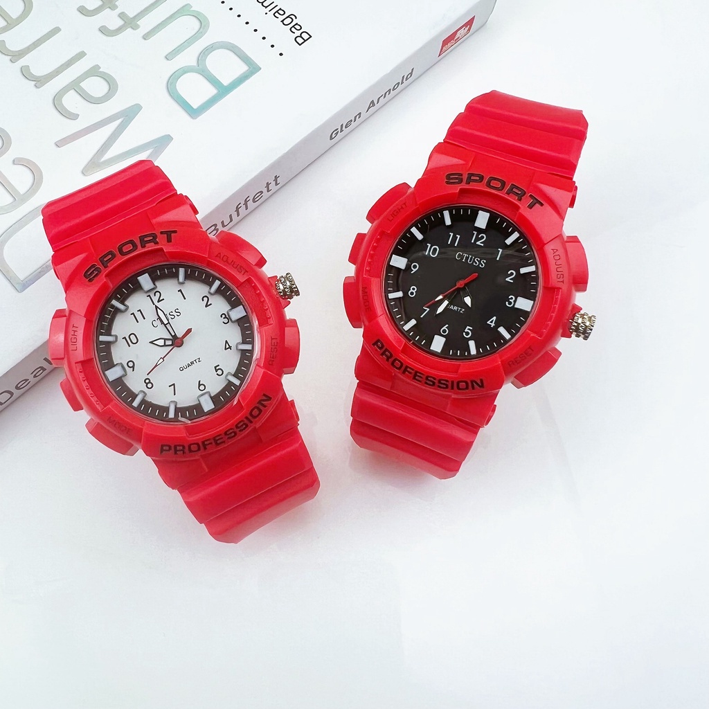 COD✅ Jam Tangan Wanita Pria Sport Anti Air Rubber Quartz Analog Gaya Korea Qualitas Tinggi   S1255