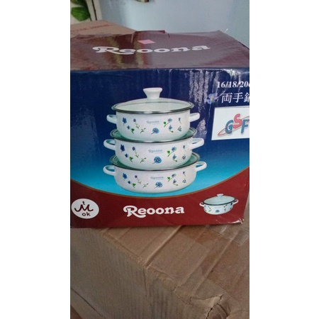 Panci Set Bunga GSF Isi 3 Pcs + Tutup Kaca