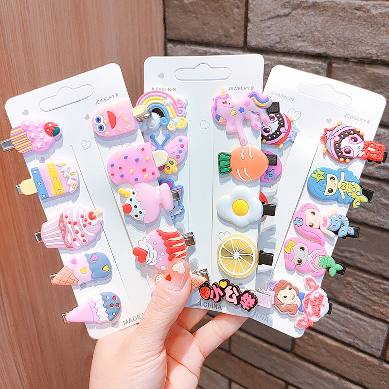 [Cocobaby Jakarta] 10PCS JEPIT RAMBUT ANAK / JEPITAN RAMBUT ANAK MOTIF KARAKTER KARTUN