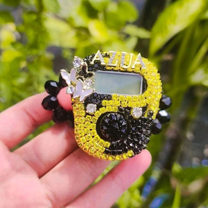 tasbih digital hias dengan nama tali cristal + kupu" cantik