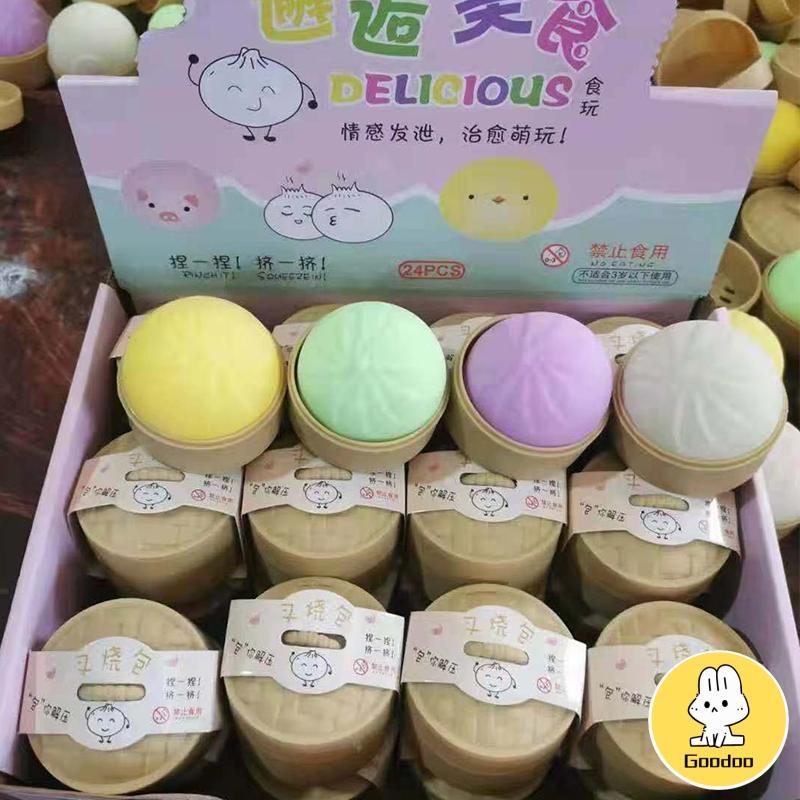 Mainan squishy stress ball pao Mainan bakpao palsu Dimsum bakpao mooncake hakau siomay mantau -Doo