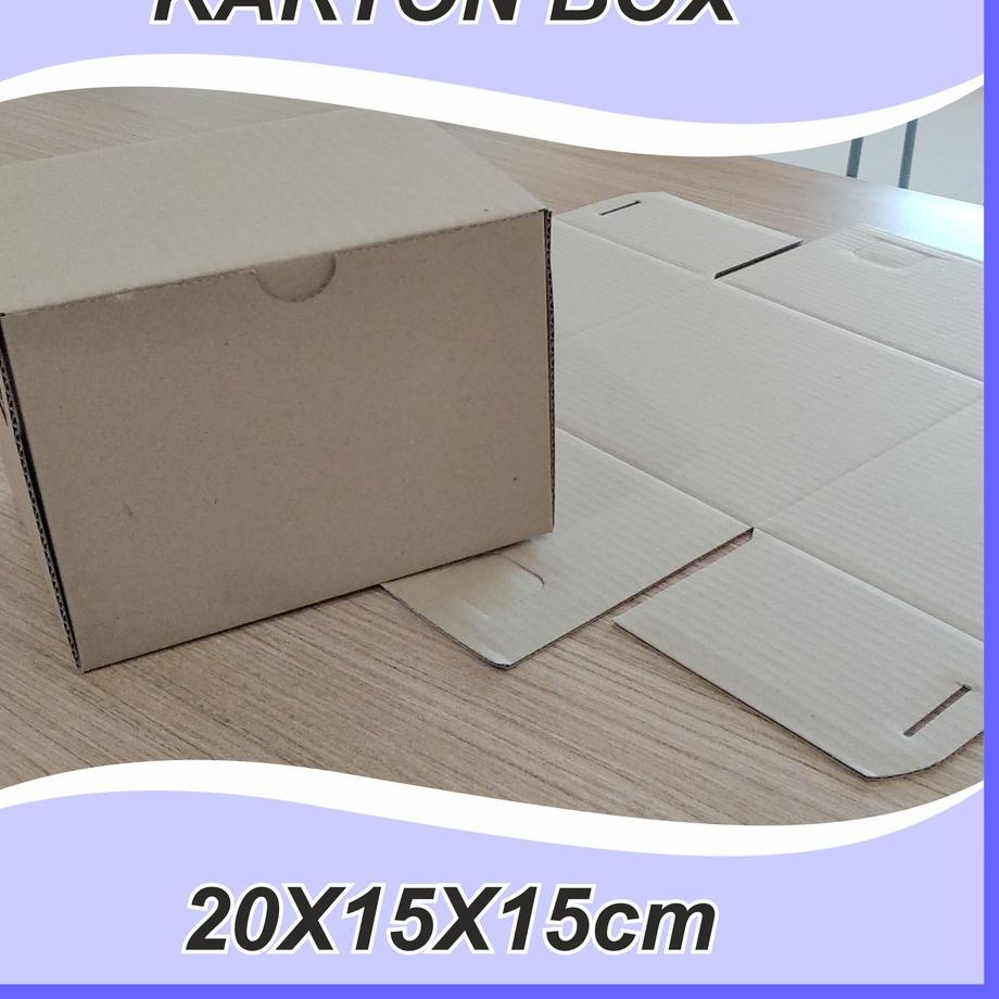 

⇵ (10 pcs) Karton Box Polos uk 20x15x15 cm BF Kardus Packing Murah Box die cut kotak kue kotak baju aksesoris ㄼ