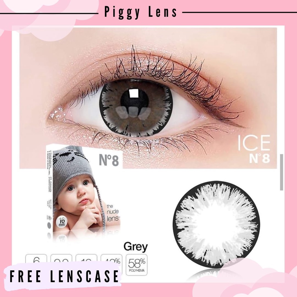 SOFTLENS ICE N8 COLOR BIG EYES 16MM MINUS 2.25 SD 6.00 FREE LENSCASE