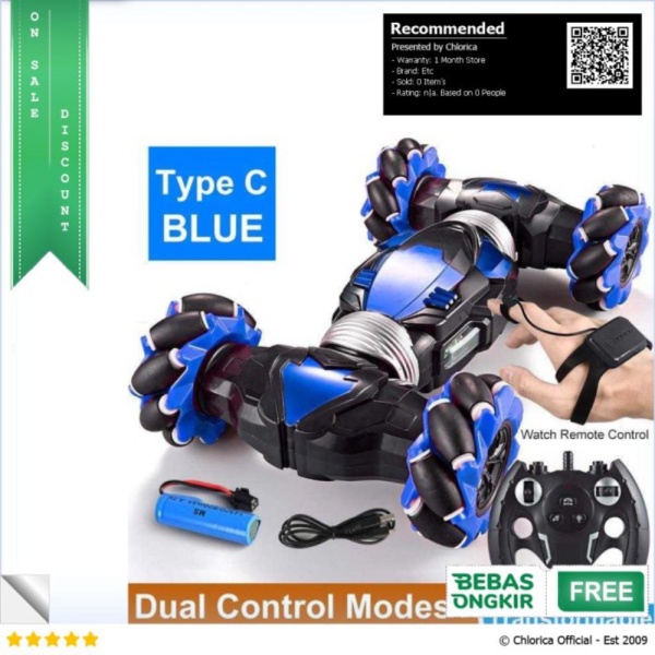 

Promo 4DRC Mainan Remote Control Mobil RC Gesture Sensing Stunt Car - 4D-4 - Biru Etc Murah