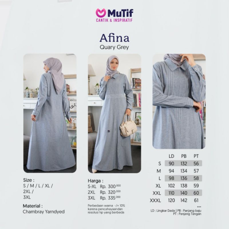 Baju Gamis merk mutif afina