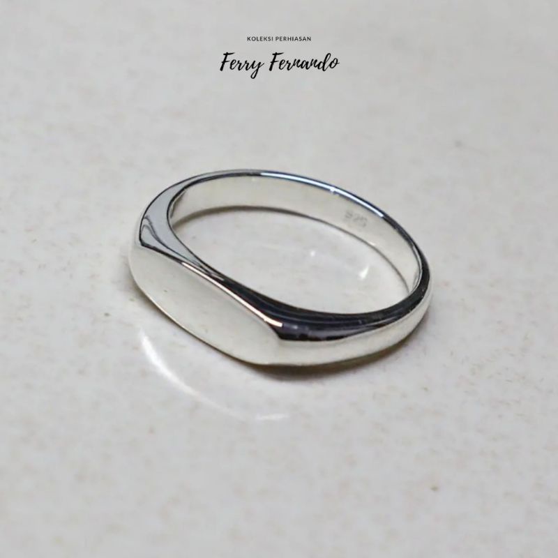 Cincin Pria Signet Perak Asli 925 Cp.07
