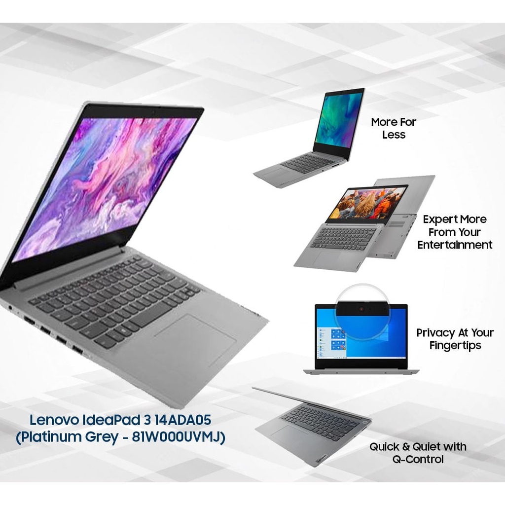 Laptop LE Ideapad Slim 3 14ADA05 AMD 3020E Ram 8 GB SSD 256 GB 14 ich like new