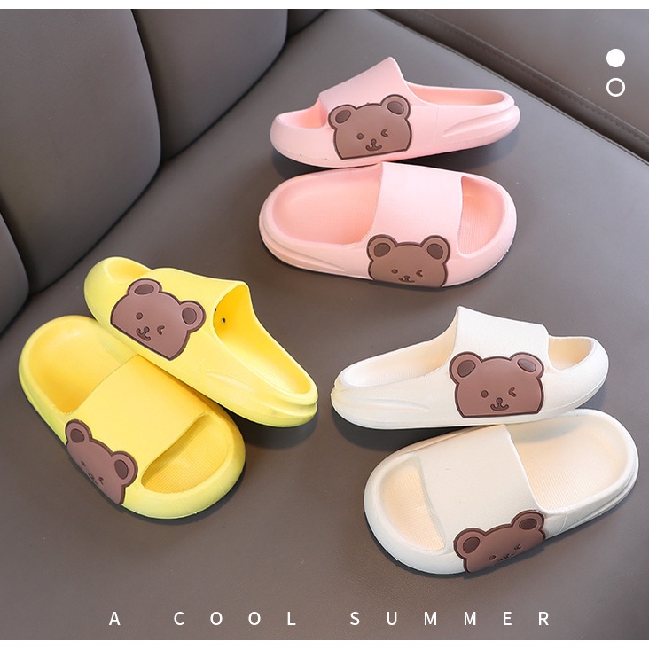 Sandal Anak Anak Bahan Jelly Rubber Anti Slip Import / Sendal Anak Perempuan / Selop Anak Laki Laki / Sandal Rumah Anak Motif Beruang