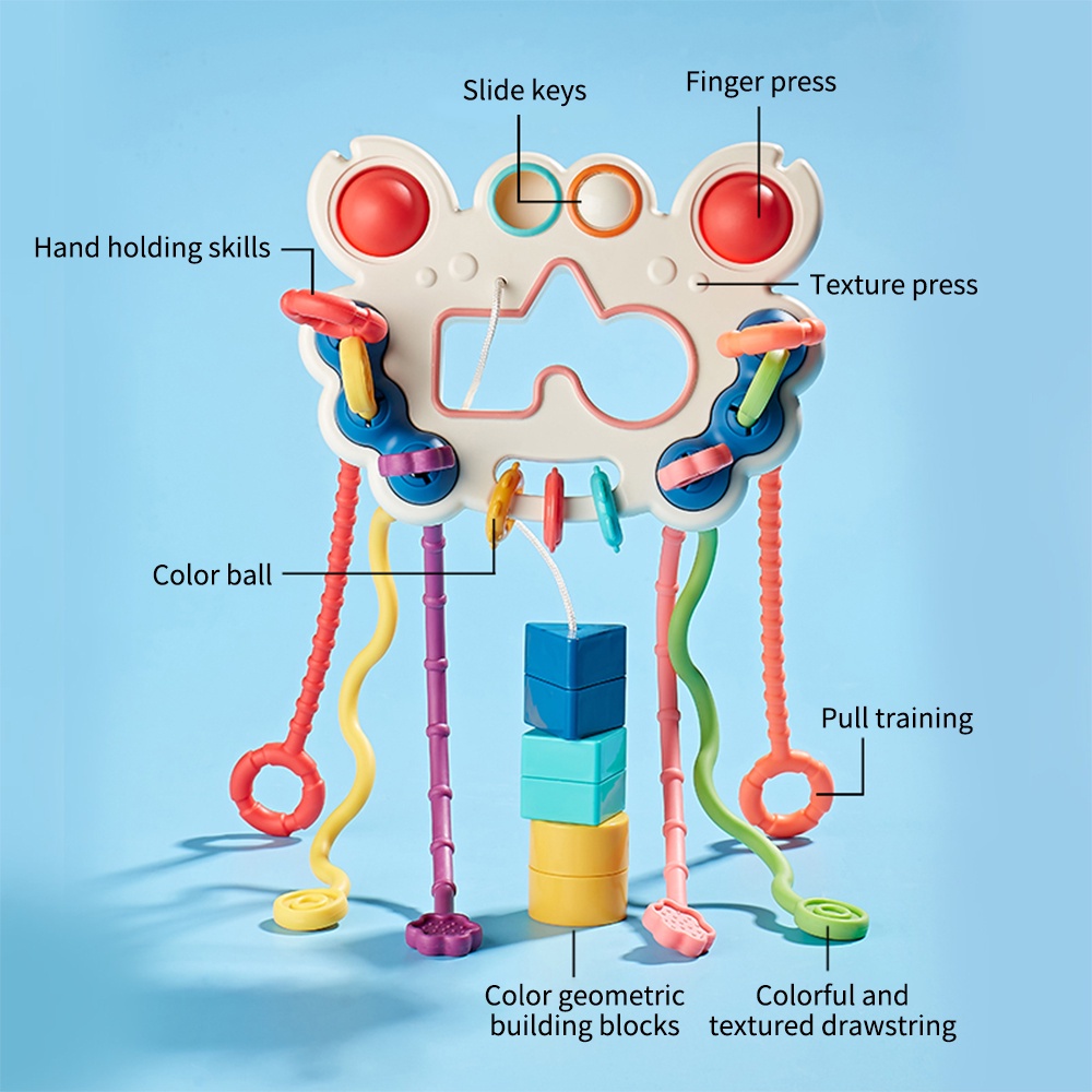 1 Pc Mainan Edukasi Montessori 4 In 1 Bahan Silikon Untuk Bayi 6-12 Bulan