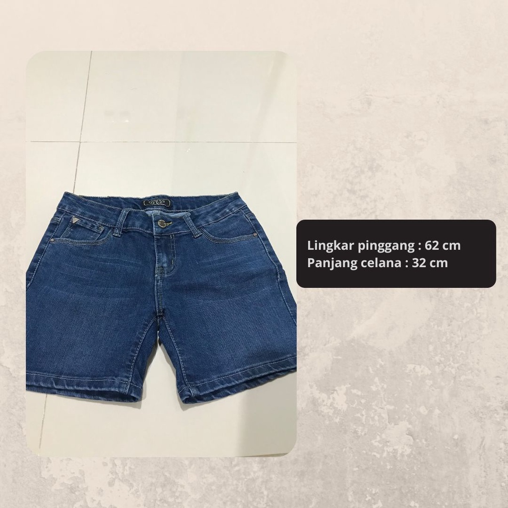 celana pendek wanita Guess, short denim preloved