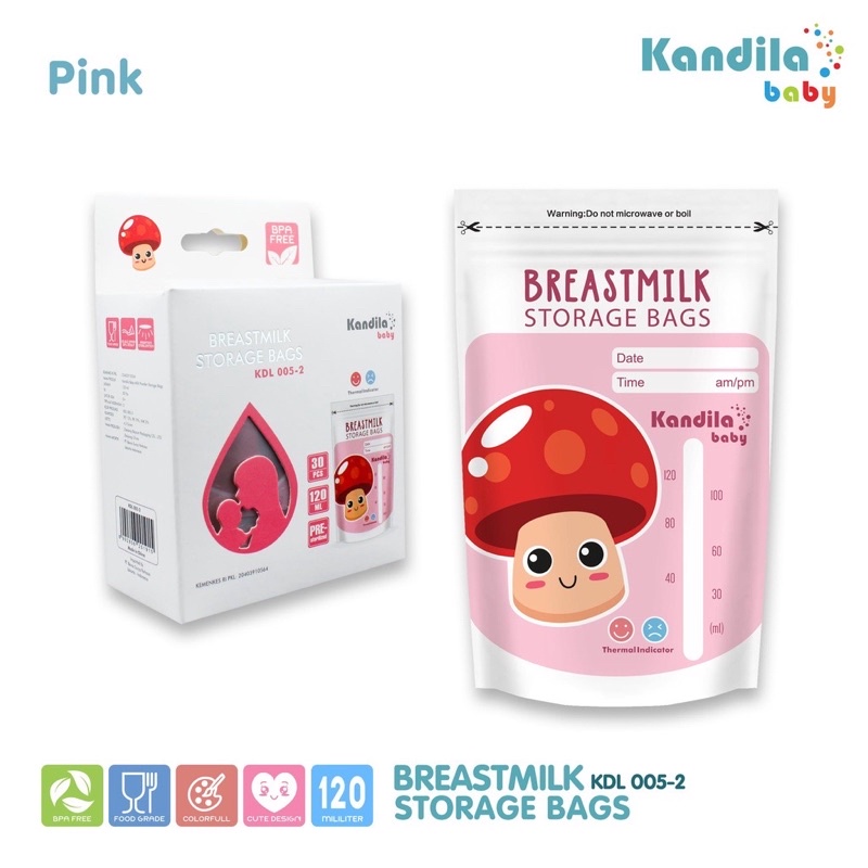 Kandila Kantong Asi 120ml Breast Milk Storage Bag 30pc KDL005-2 Gambar Buah Lucu Penyimpan Susu Bayi Kaldu Mpasi