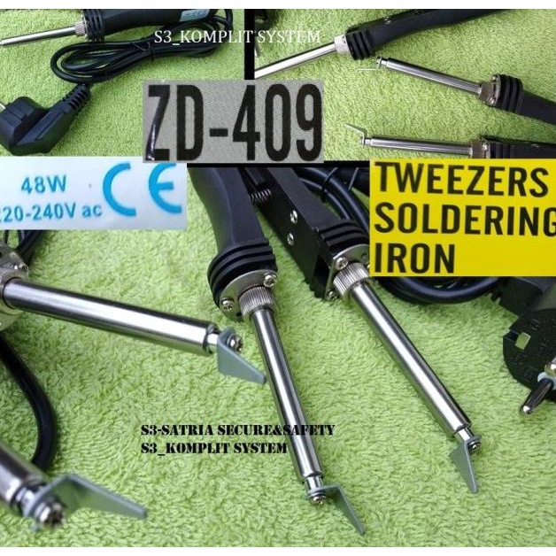 Tweezer Solder cabang 2 Mata Double Jepit IC SMD LED Dobel