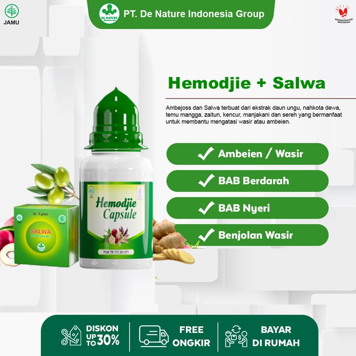 

Kapsul Hemodjie Obat Wasir, Benjolan Ambeien Alami Paling Ampuh Original De Nature