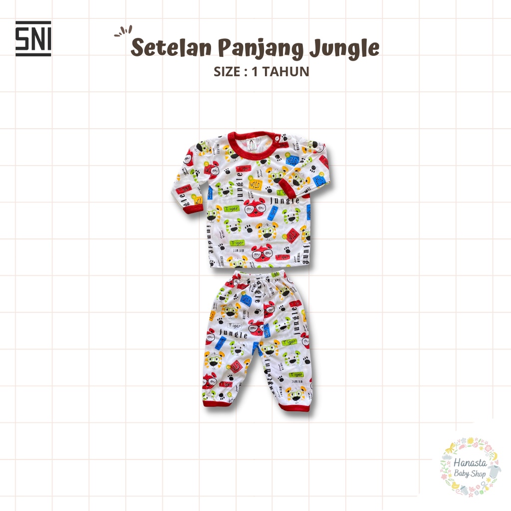 Baju Bayi Setelan Panjang Anak Laki-Laki Perempuan Jungle