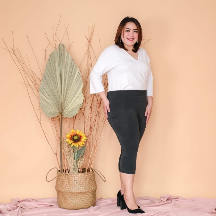 Legging Legging Sport Wanita Jumbo Celana Leging Tebal Big Size Bigsize 7/8