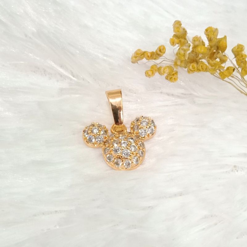 ALMK07. Liontin xuping Mickey Mouse lapis emas full mata zircon