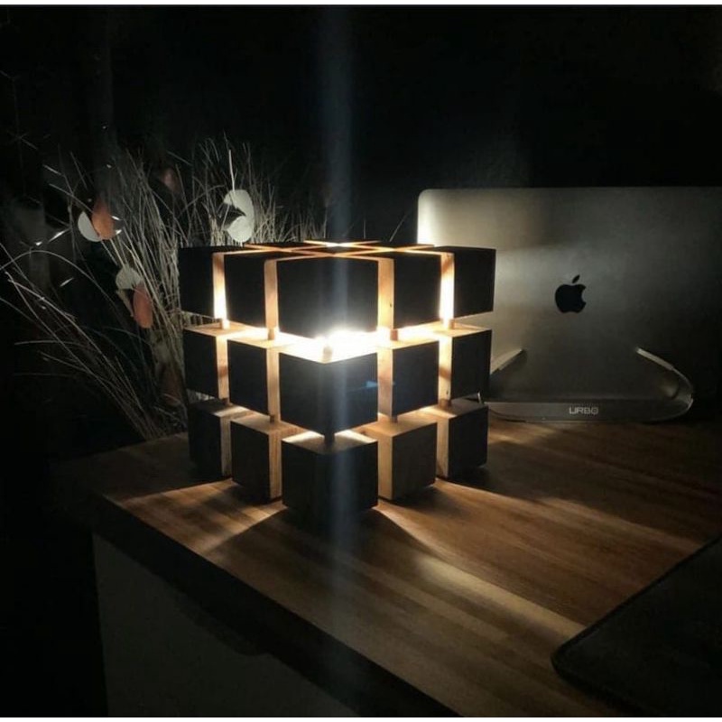 Lamp Cube / Lampu Hias Meja / Lampu Dekorasi / Kubus Lamp