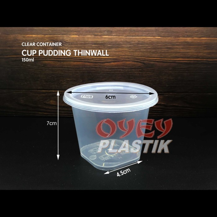 NEW (Isi 25) Cup puding thinwall alas kotak 150 ml