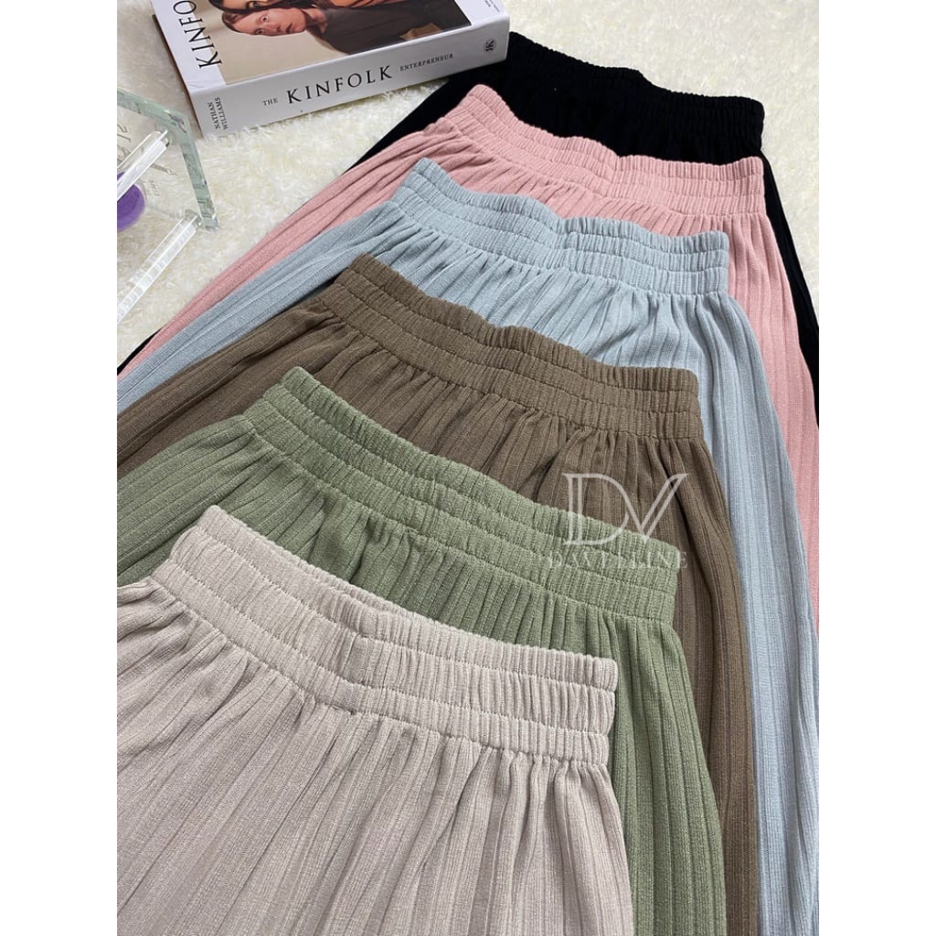 Davelline • Celana Kulot Knit Berkualitas - Kinan Knit Pants Premium