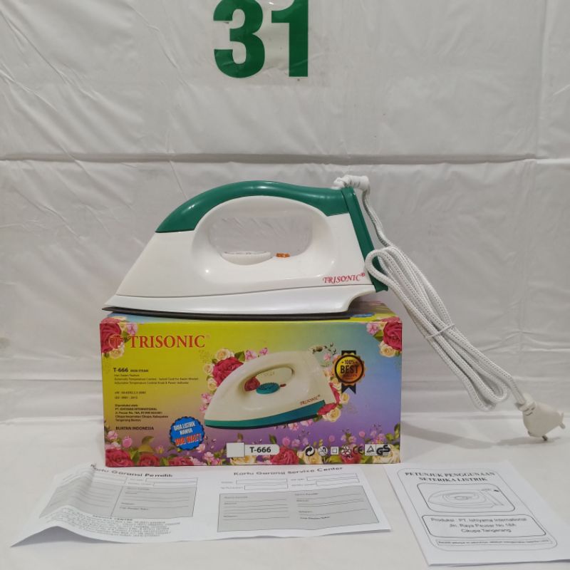 SETRIKA TRISONIC T-108 IRON SISTEM HRMAT DAYA LISTRIK