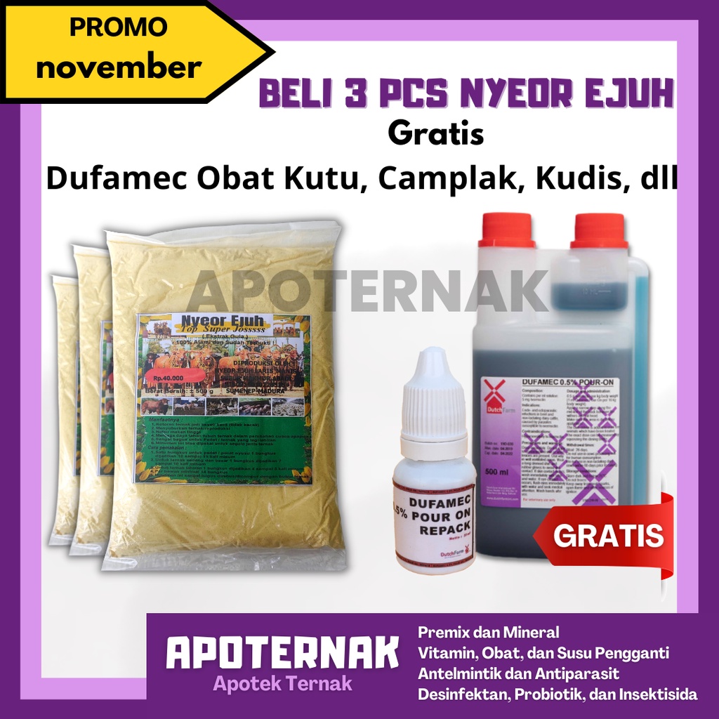 JAMU NYEOR EJUH 3 PCS GRATIS Produk Obat Cacing, Batuk, Vitamin, Diare / mencret, obat kutu / gudik, jamu herbal grow promotor, Ternak   | Apoternak