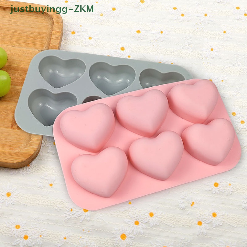 1 Pc Cetakan Kue Bentuk Hati 3D 6 Rongga Bahan Silikon