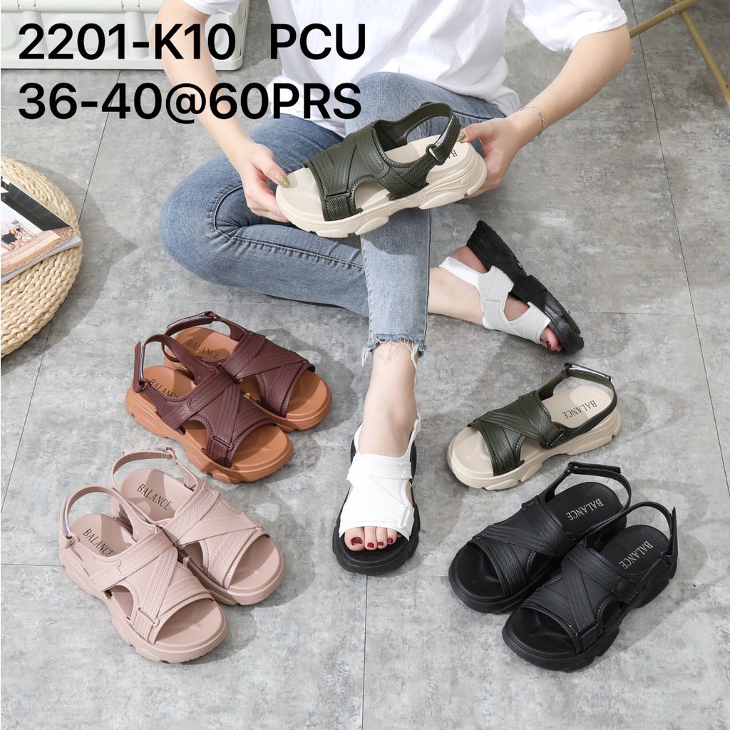 Sandal tali wedges wanita sendal jelly perempuan terbaru ori produk impor balance 2201-K10