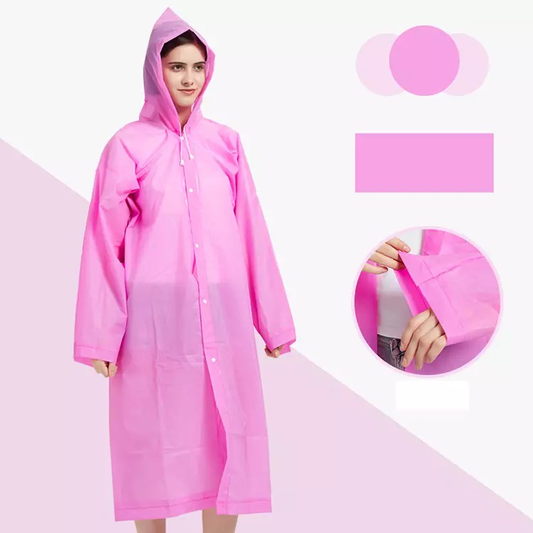 JAS HUJAN HOODIE TERUSAN EVA PONCO DRESS RAINCOAT LENGAN PANJANG MODEL JUBAH