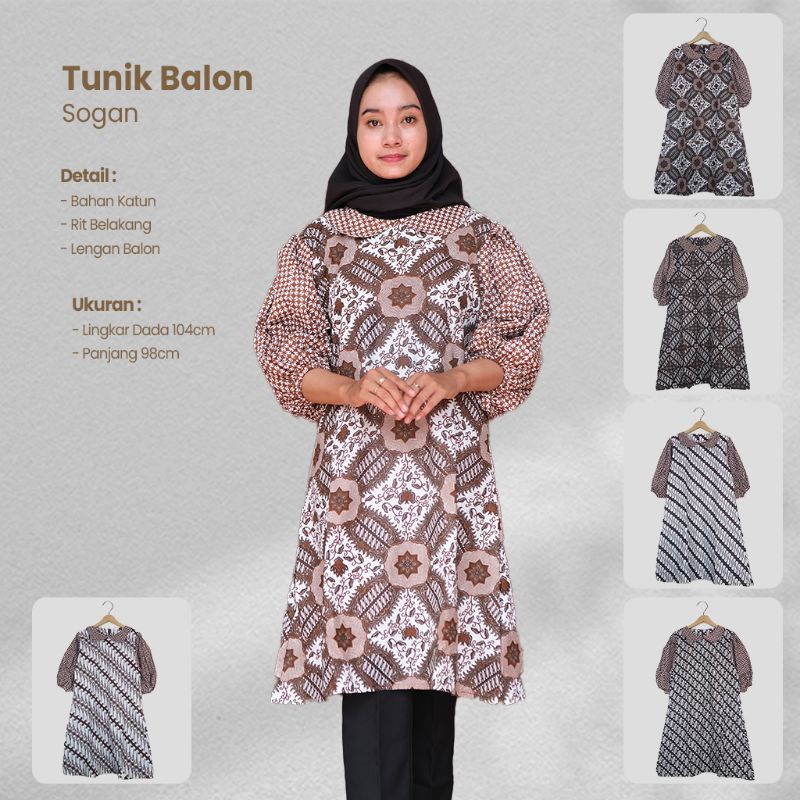 Tunik Balon Sogan - Naira Batik