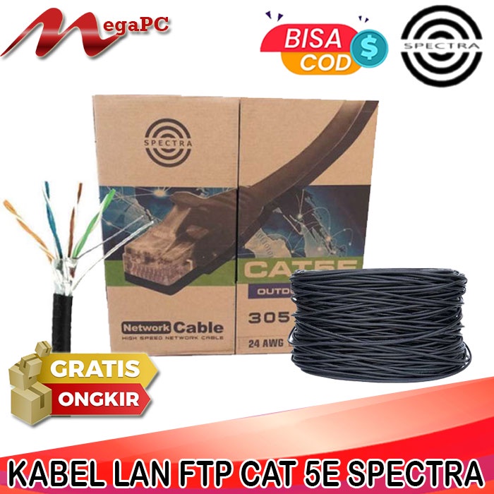 Kabel LAN Outdoor FTP CAT5E Panjang 305 meter