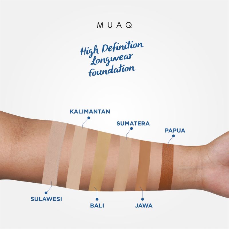 (Share in Jar) MUAQ High Definition Longwear Liquid Foundation Sumatera Jawa Kalimantan Sulawesi Papua Bali Share in Jar