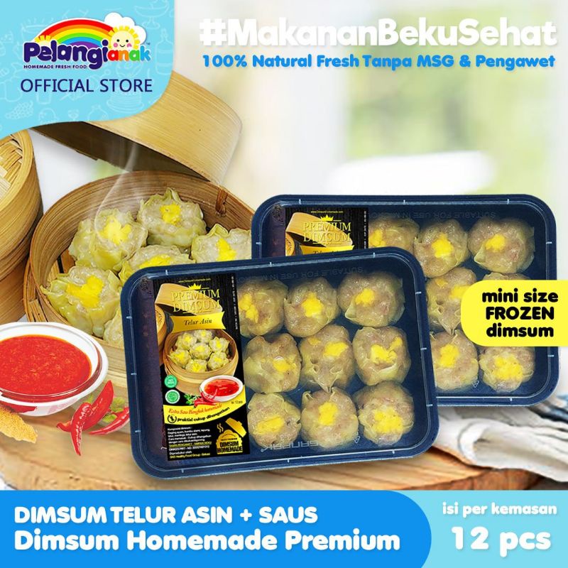 

Dimsum frozen pelangi anak Telur asin ,kepiting kani,norimaki,Dumpling sapi non msg non pengawet