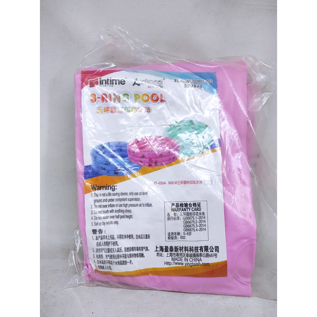 inflatble pool intime kolam renang karet anak 3 ring pool 100cm