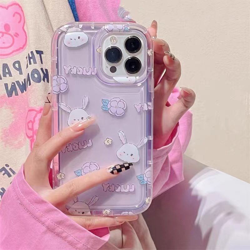 Soft Case Silikon TPU Transparan Motif Bunga Ungu Untuk IPhone 14 13 12 11 Pro X XS Max XR 6 6S 7 8 Plus