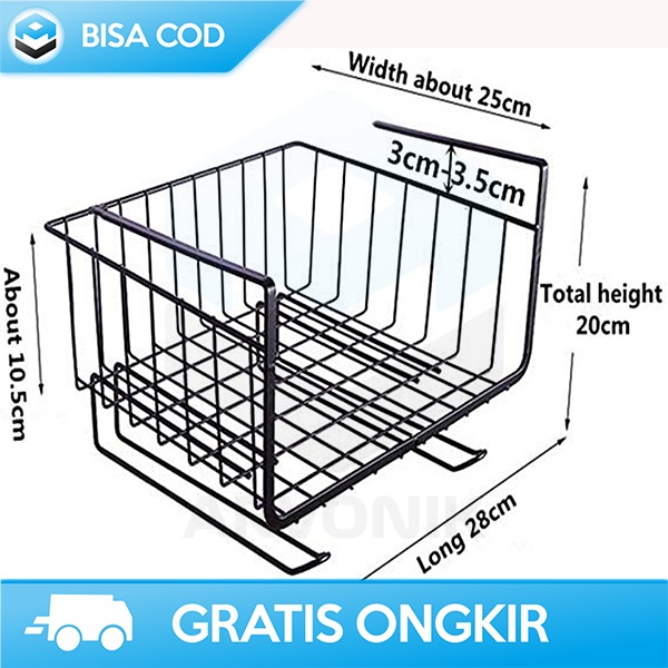 KERANJANG GANTUNG BESI RAK ORGANIZER KERANJANG PENYIMPANAN MINIMALIS